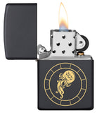 Zippo Brass Zodiac SignAquarius Black Matte Pocket Lighter