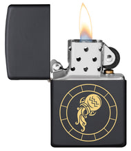 Zippo Brass Zodiac SignAquarius Black Matte Pocket Lighter