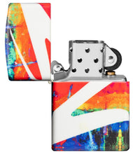 Drippy Z Design 540 Color Windproof Lighter with its lid open and unlit.