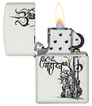 Zippo Shiva's Trishul White Matte Pocket Lighter