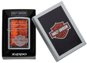 Harley-Davidson?« Chromed Out Logo Street Chrome?äó Windproof Lighter in its packaging.