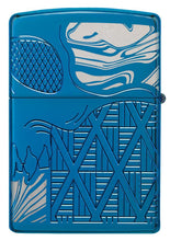 Back view of Skull Design Armor?« High Polish Blue Windproof Lighter.