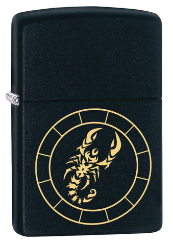 Zippo Scorpio Zodiac Sign Black Matte Pocket Lighter