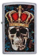 Front view of Skull King Design Street Chrome?äó Windproof Lighter.