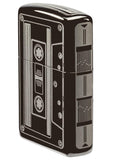 Front angle view of Cassette Tape Black Ice® Windproof Lighter, showing the right side of the lighter