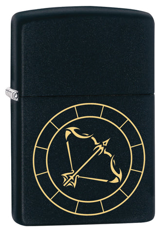 Zippo Sagittarius Zodiac Sign Black Matte Pocket Lighter