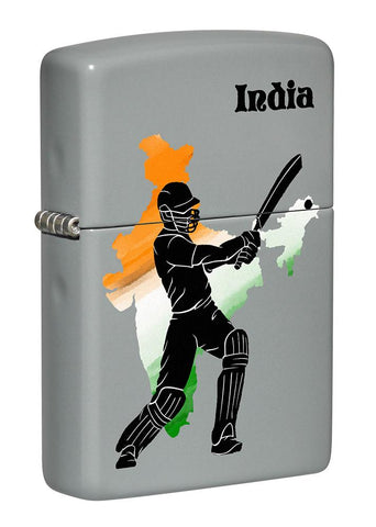 Front view of Cricket Player Design Windproof Pocket Light standing at a 3/4 angle