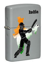 Front view of Cricket Player Design Windproof Pocket Light standing at a 3/4 angle