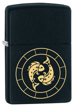 Zippo PiscesZodiac Sign Black Matte Pocket Lighter