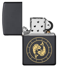 Zippo PiscesZodiac Sign Black Matte Pocket Lighter