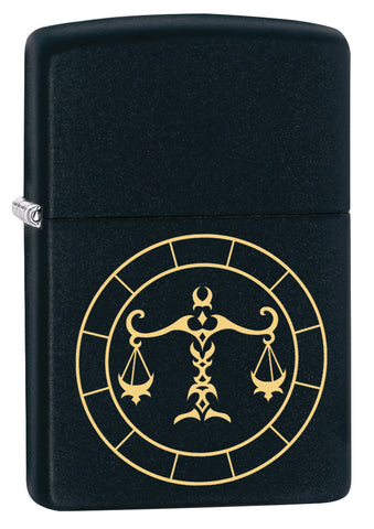 Zippo Libra Zodiac Sign Black Matte Pocket Lighter