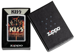 KISS Design End of the Road Tour Street Chrome?äó Windproof Lighter in it's packaging.