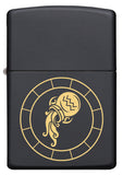 Zippo Brass Zodiac SignAquarius Black Matte Pocket Lighter