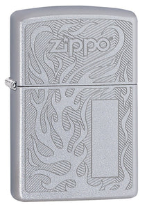 Front shot of Zippo Logo Design standing at a 3/4 angle.