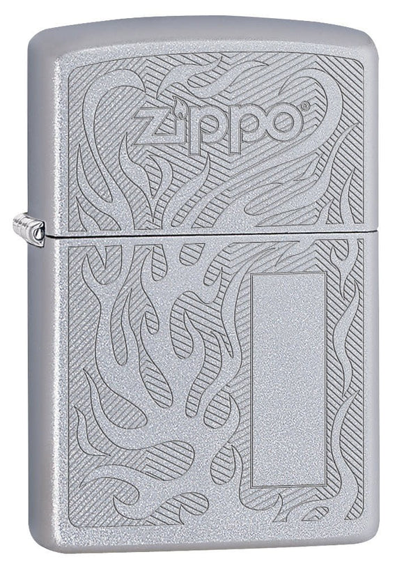 Front shot of Zippo Logo Design standing at a 3/4 angle.
