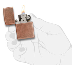 Zippo Antique Copper Pocket Lighter - Bhawar Store