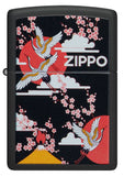 Front shot of Zippo Kimono Design Black Matte Windproof Lighter.