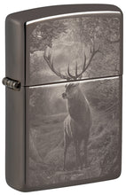 Front shot of Deer Design Classic Windproof Lighter standing at a 3/4 angle.