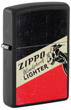 Front shot of Zippo Windy Design Windproof Lighter standing at a 3/4 angle.