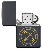 Zippo Sagittarius Zodiac Sign Black Matte Pocket Lighter